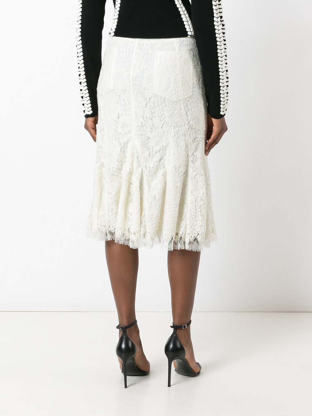 pleated-hem lace skirt