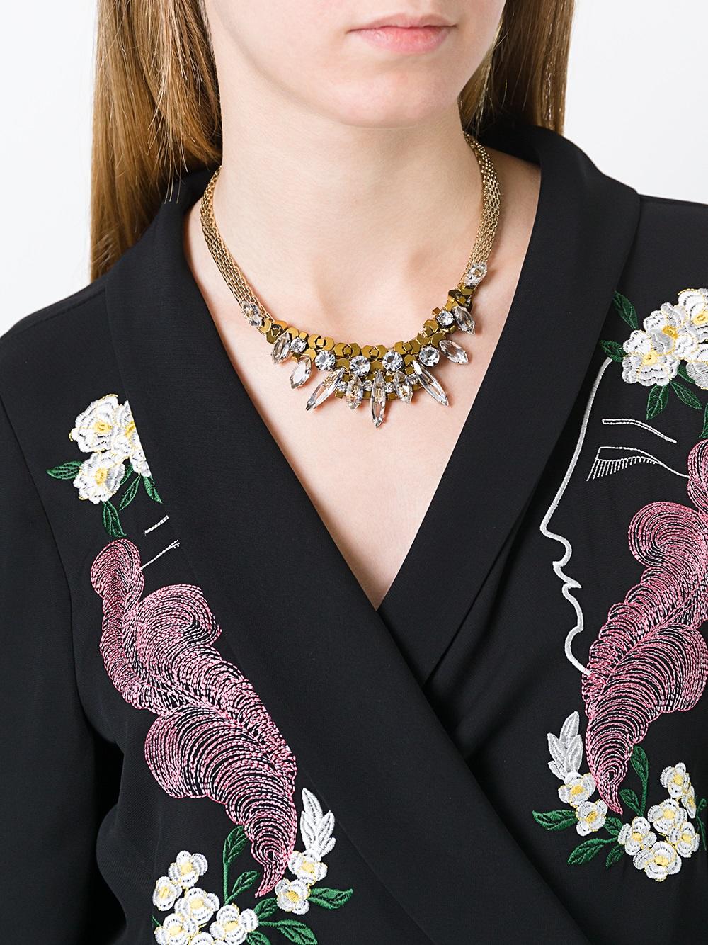 sharp stone embellished necklace