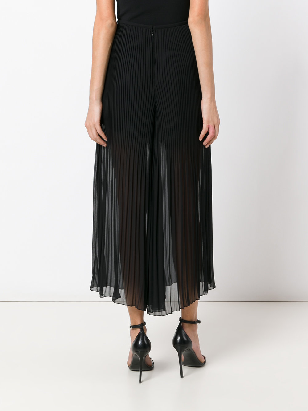 pleated detail flared pants 