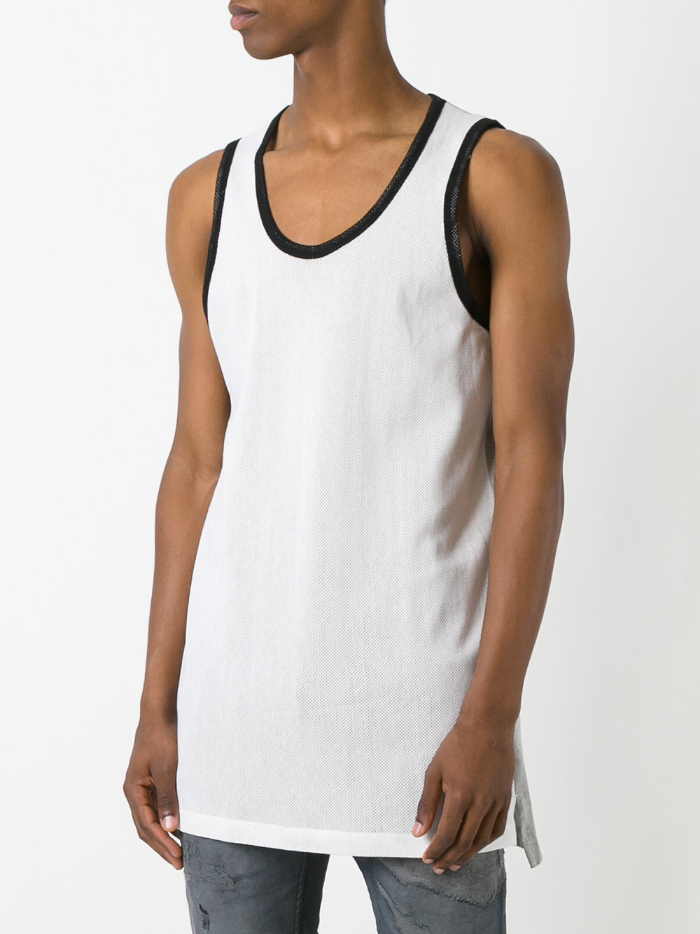 contrast tank top