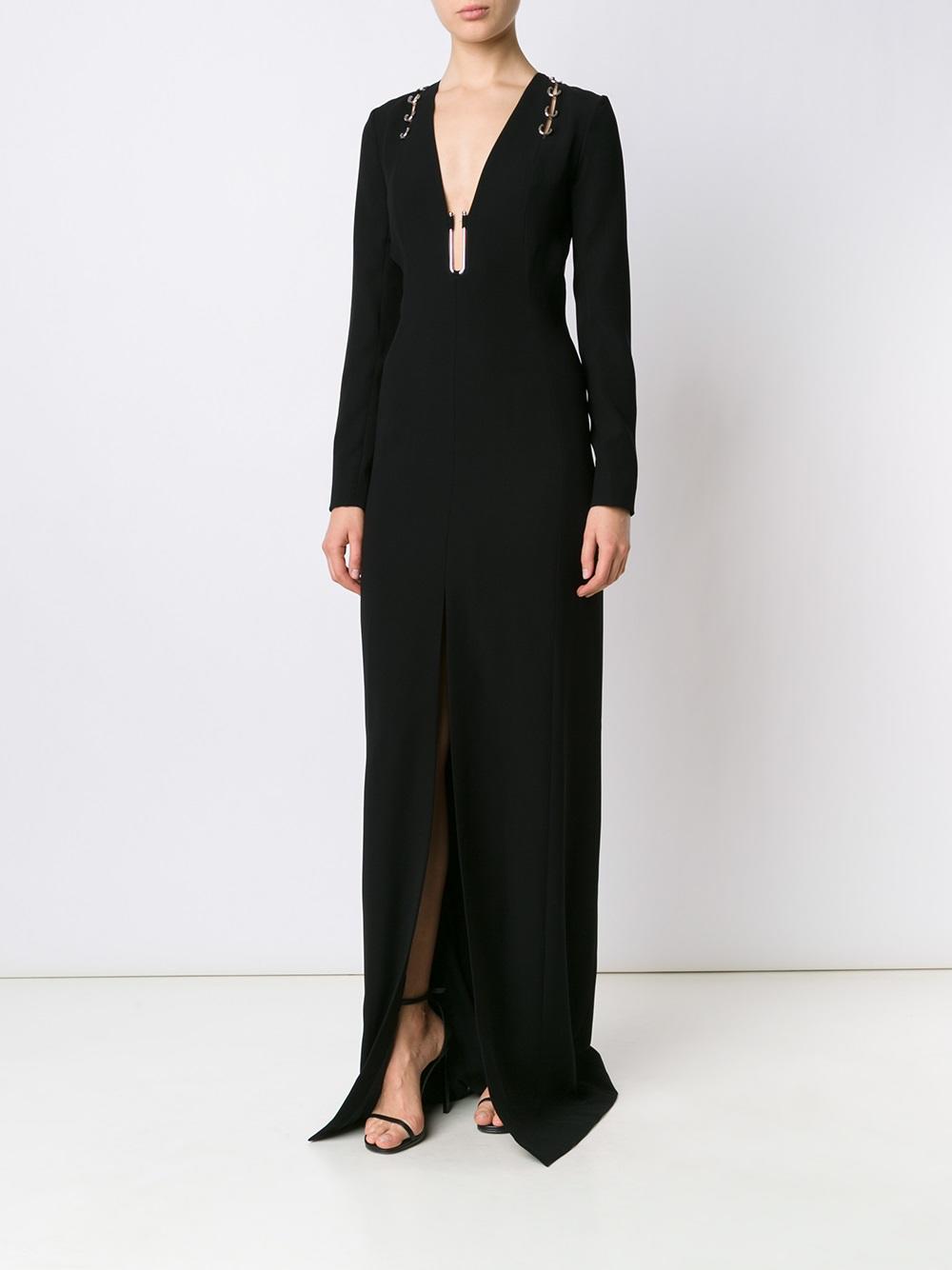 deep plunge neck dress