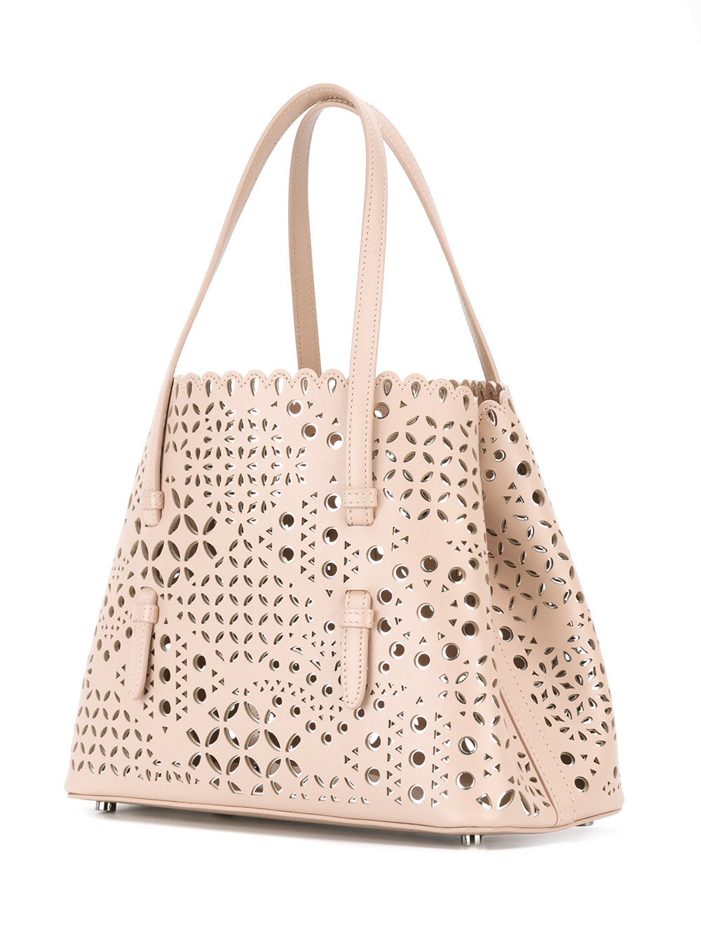 circular pattern perforated tote