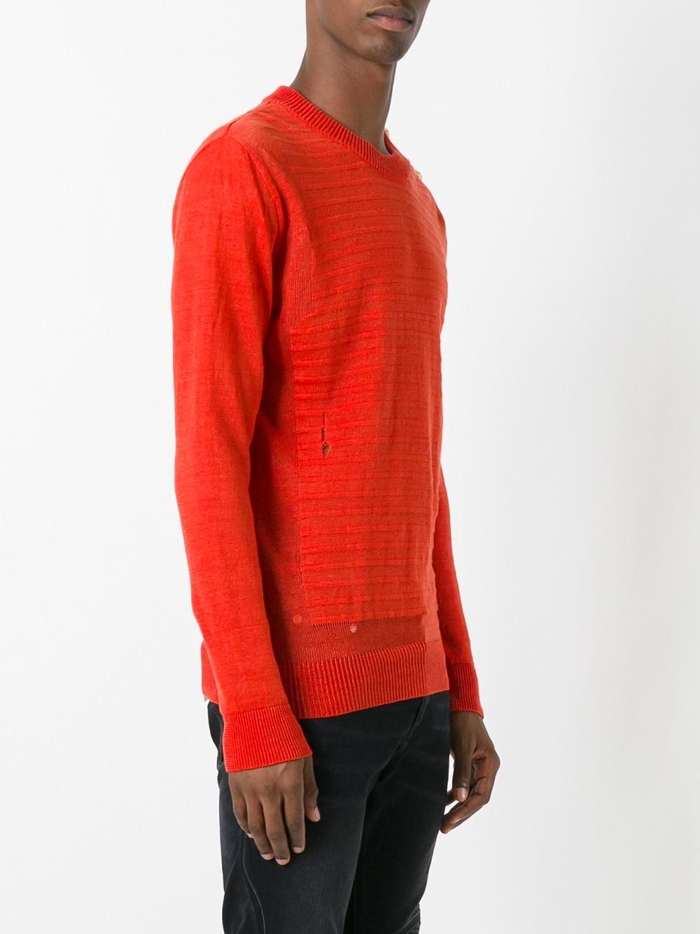 embossed striped jumper