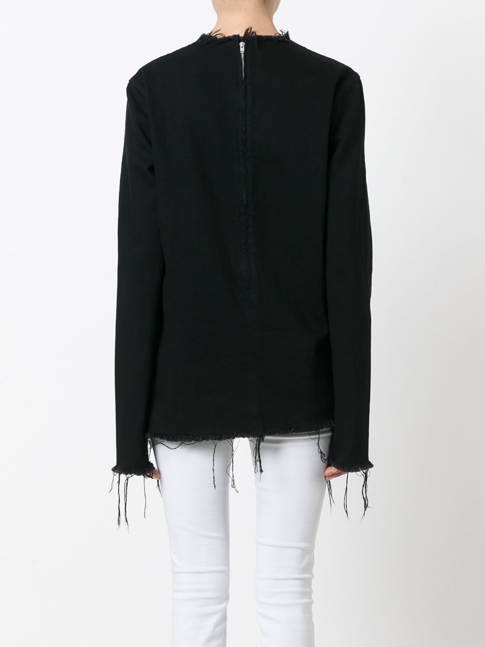 distressed hem detail blouse