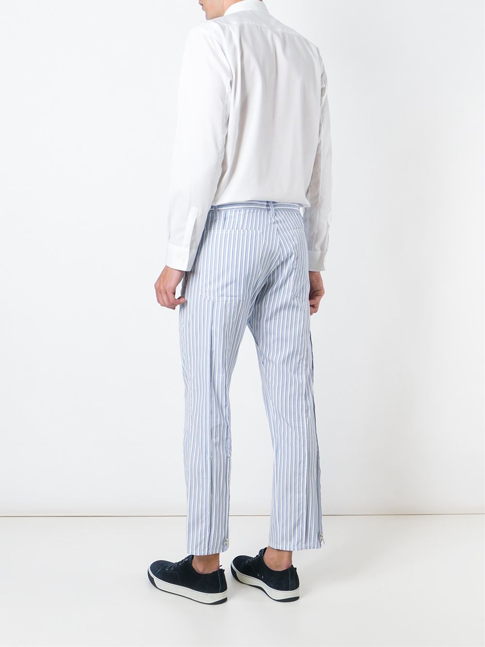 striped fitted trousers