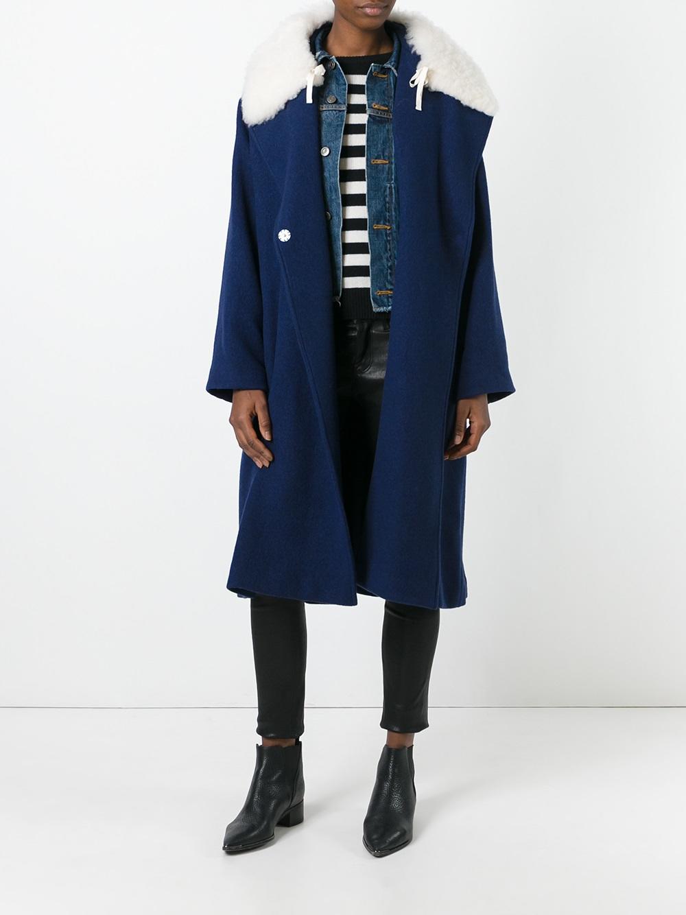 contrasting lapel coat