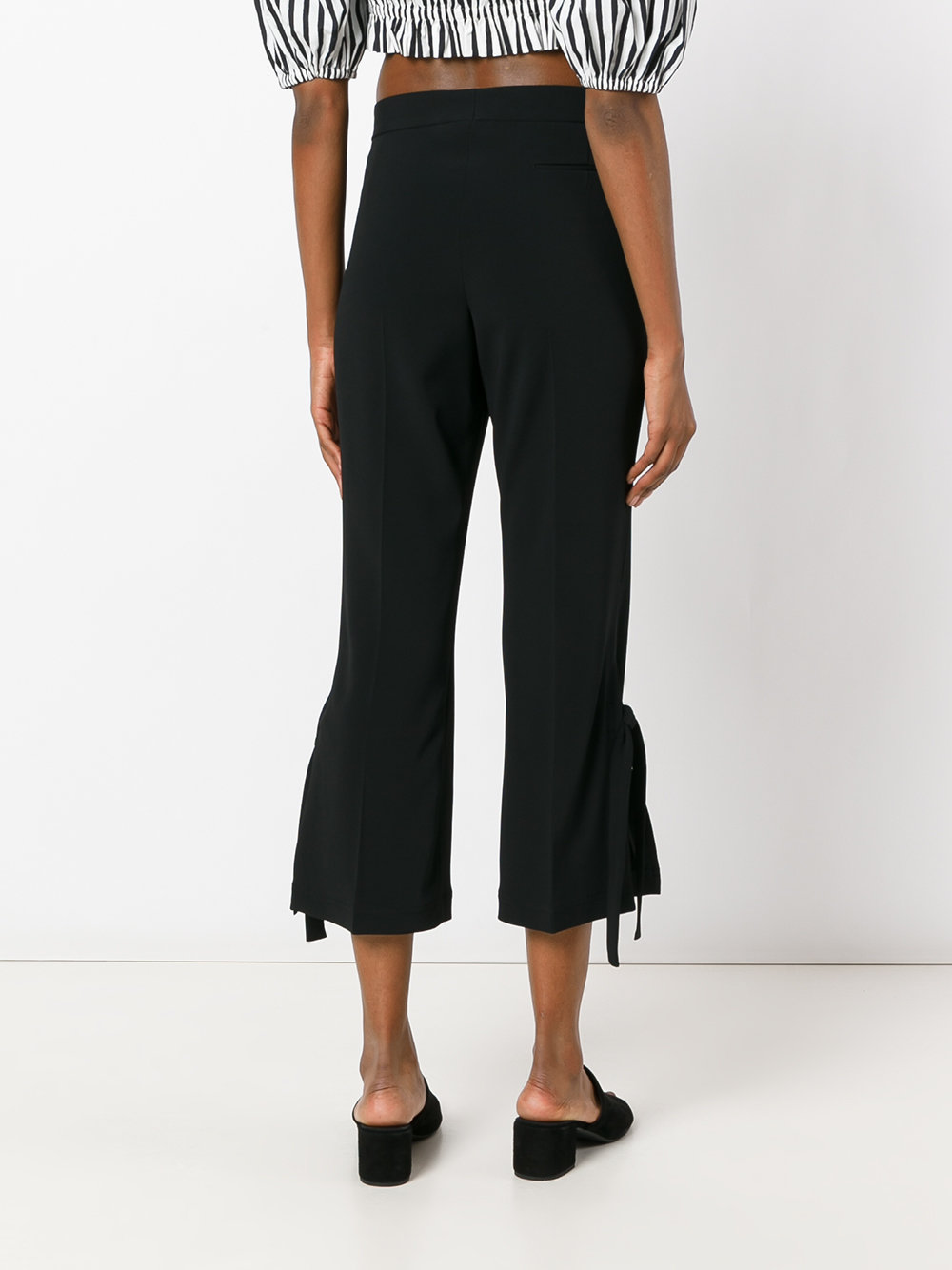 strappy detail cropped trousers