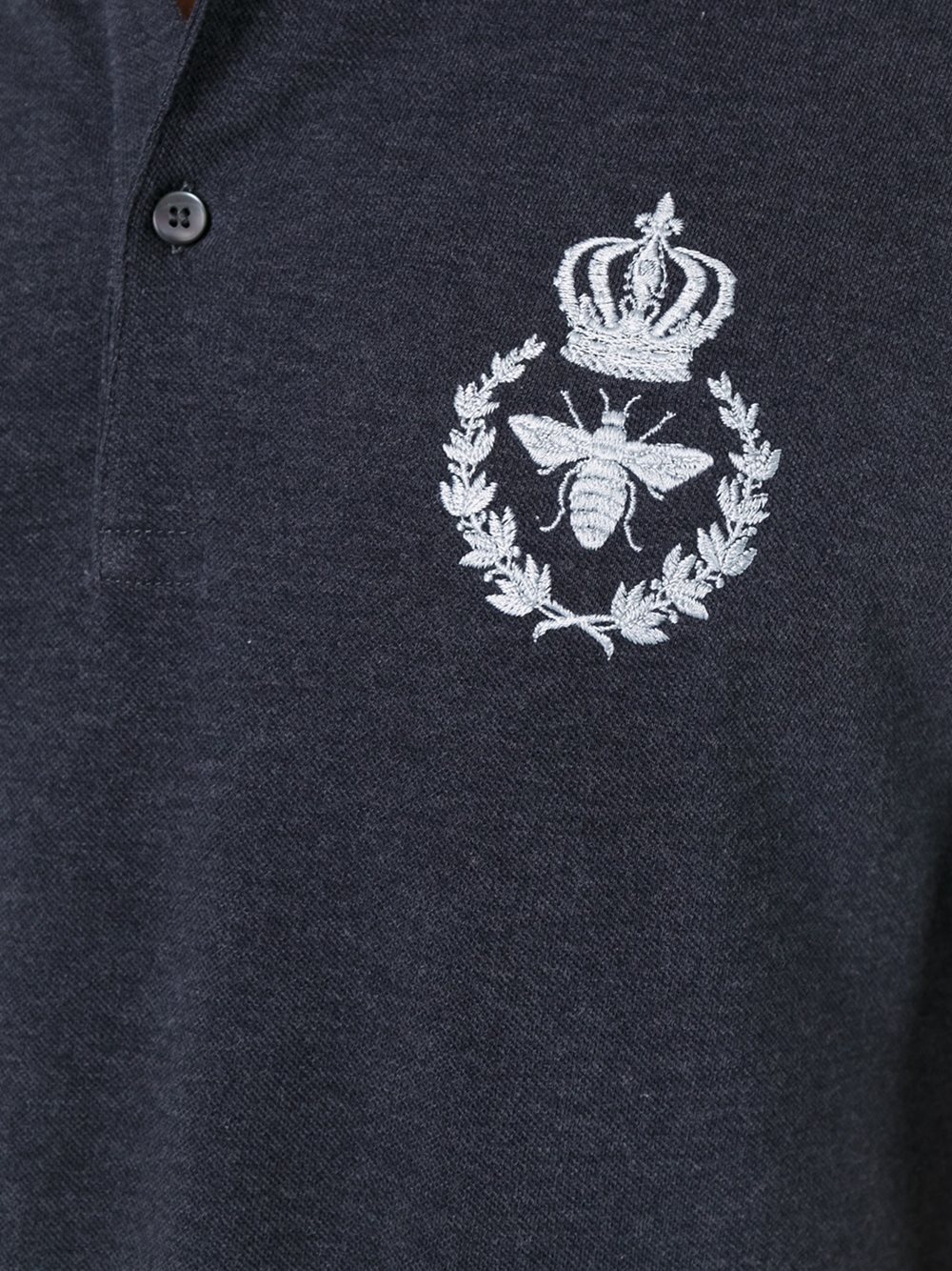 embroidered crown & bee polo shirt
