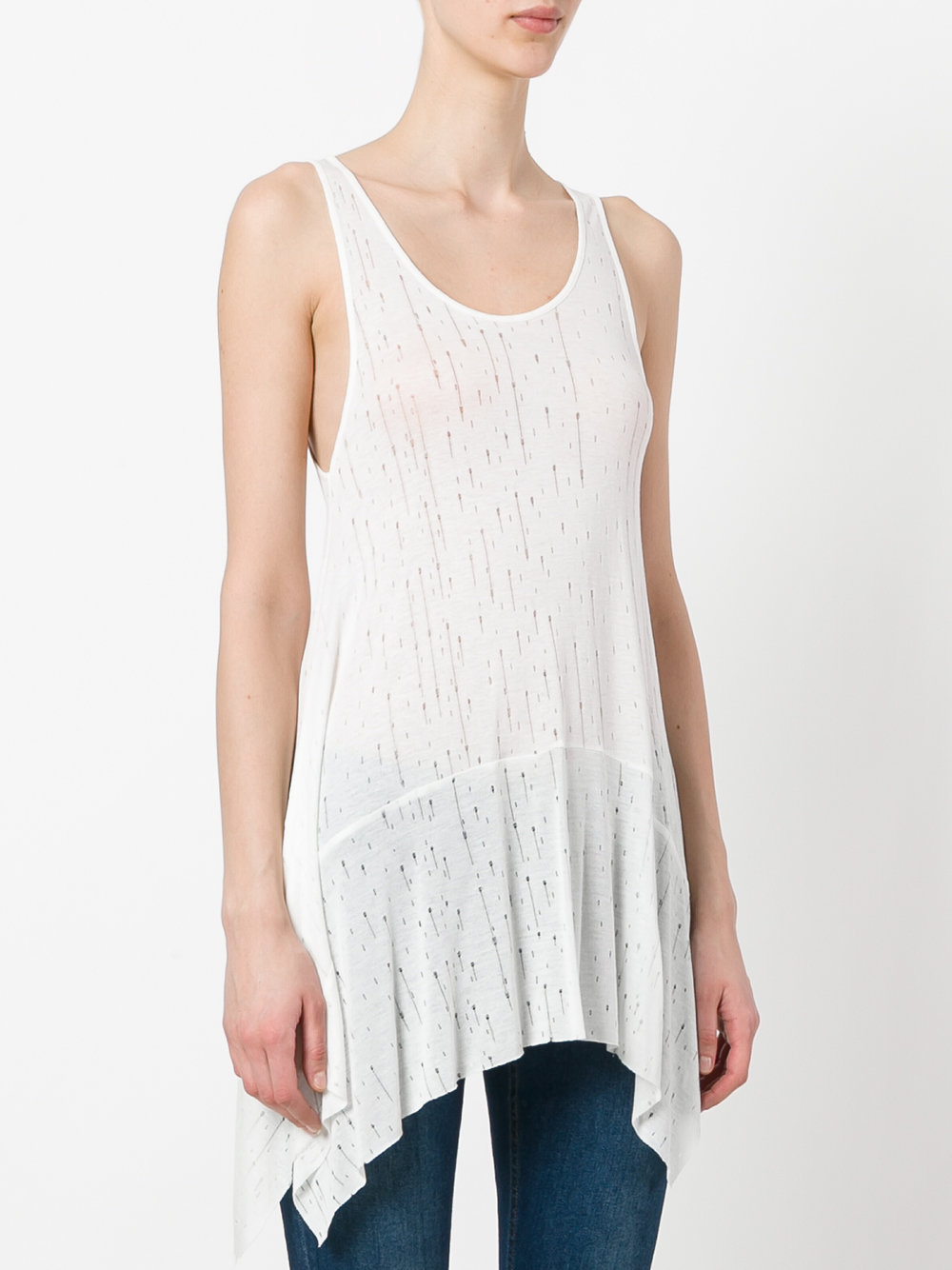 distressed sleeveless top