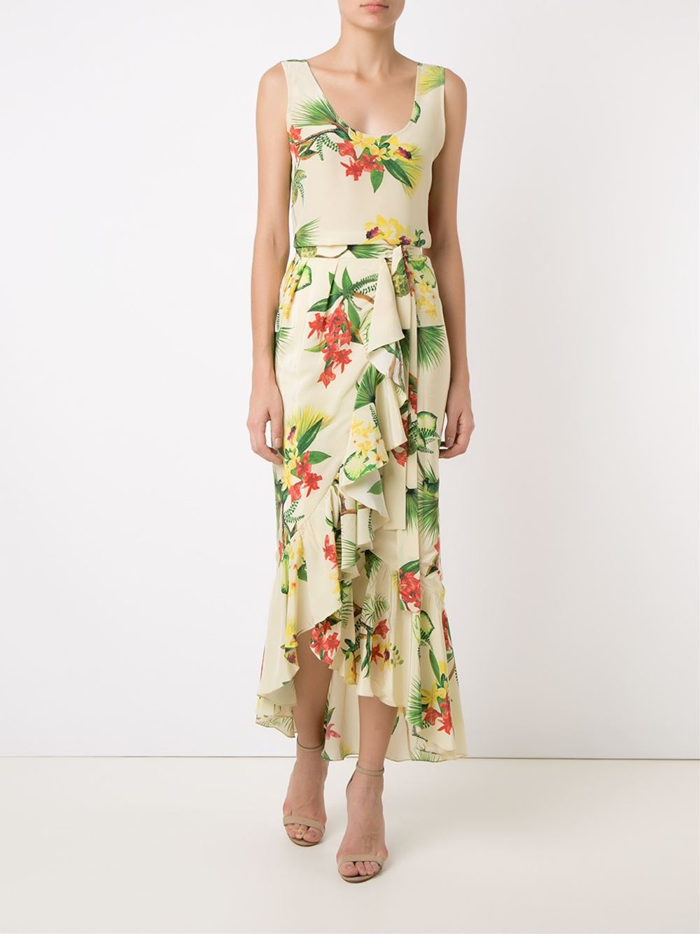 high-waisted midi skirt