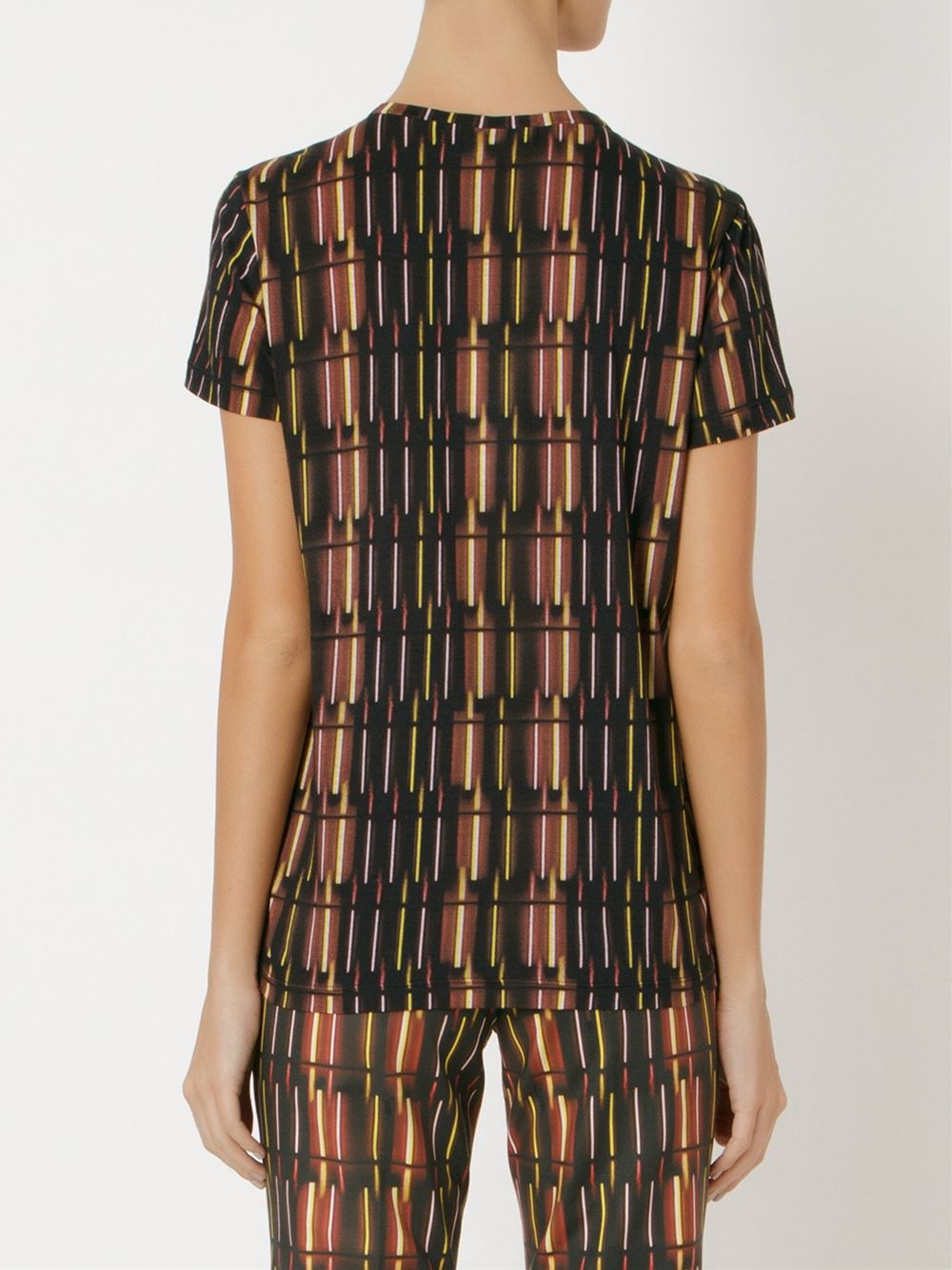 deep v neck printed t-shirt