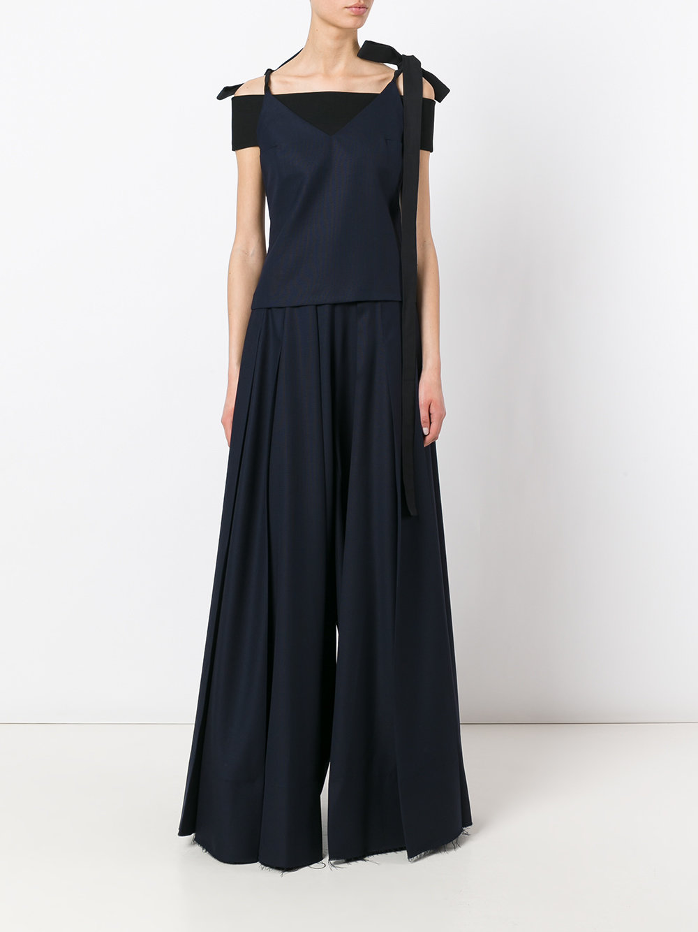 soft pleat palazzo trousers