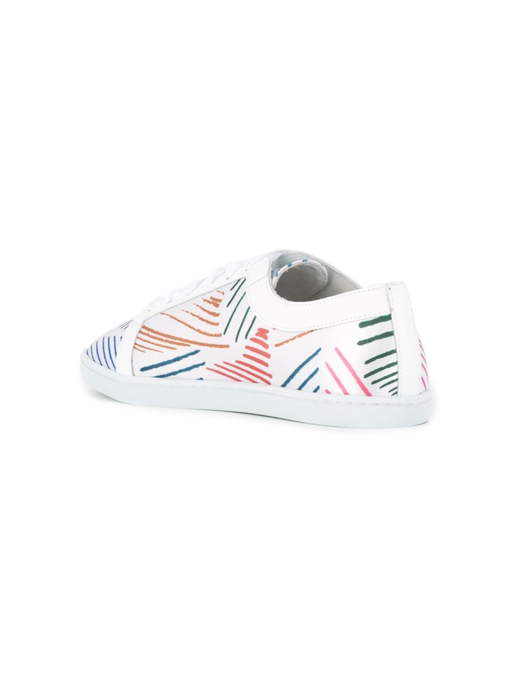 round toe printed sneakers