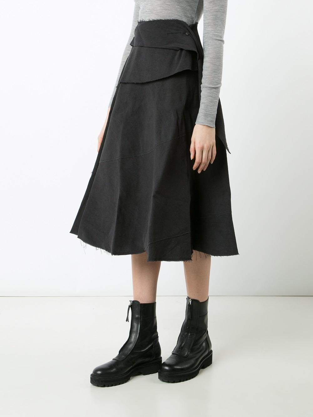 draped A-line skirt