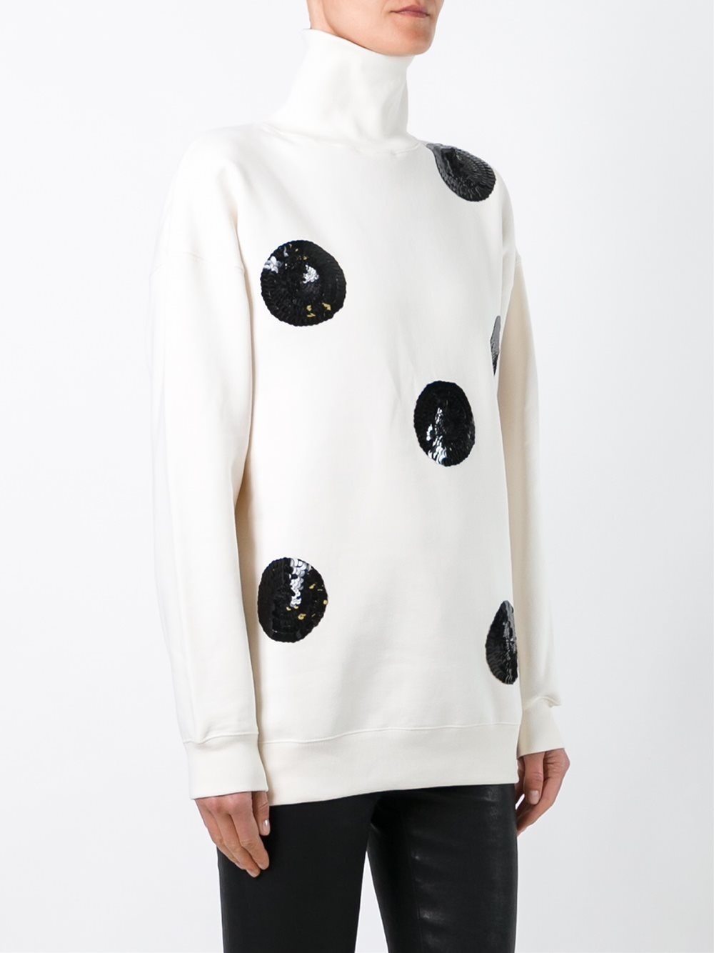 sequined dot sweatshirt