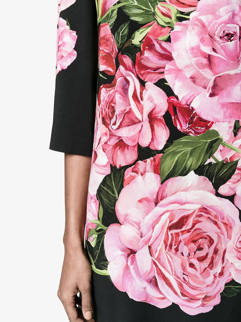 Rose Print Crepe Dress