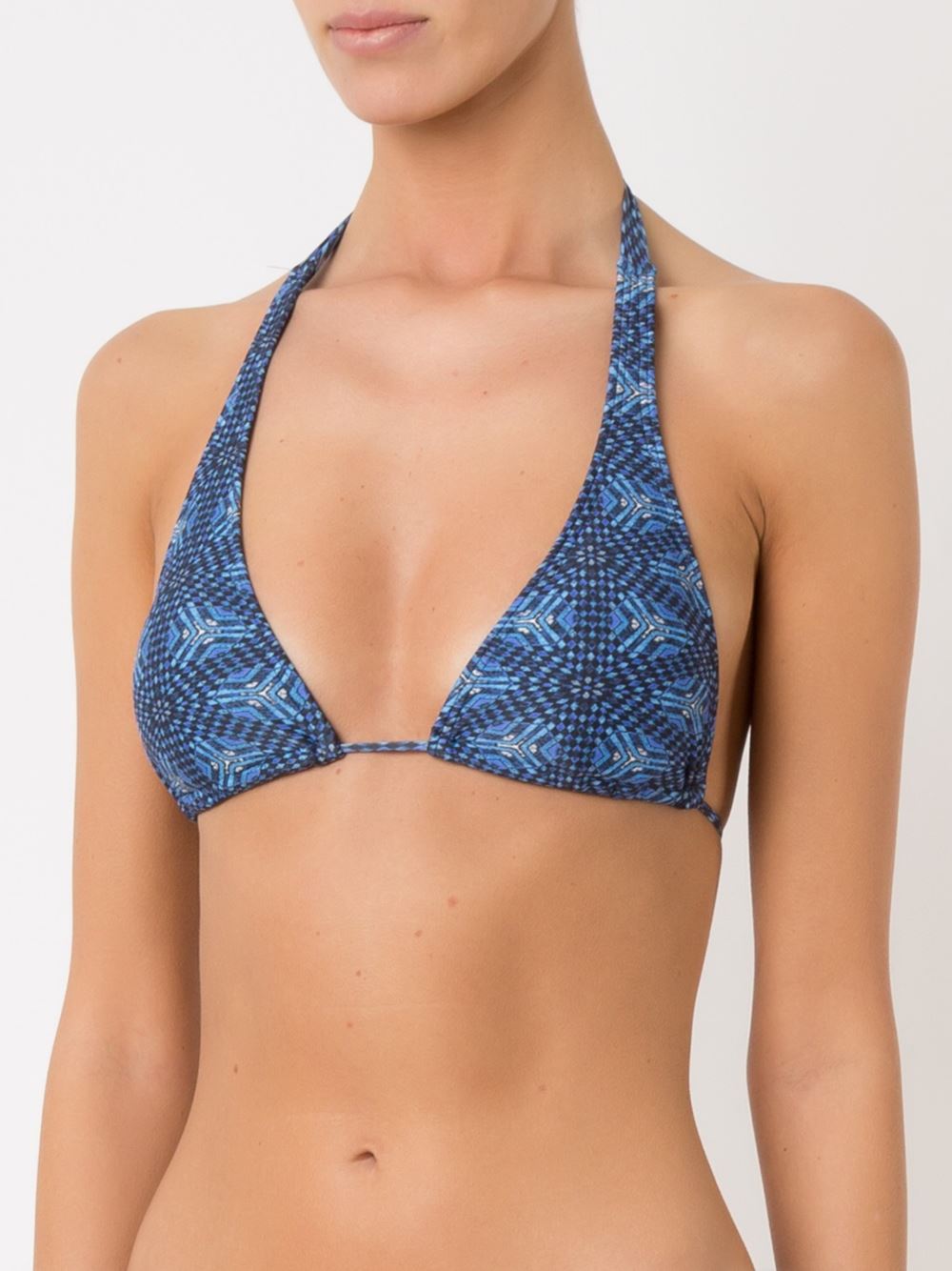 printed halterneck bikini top