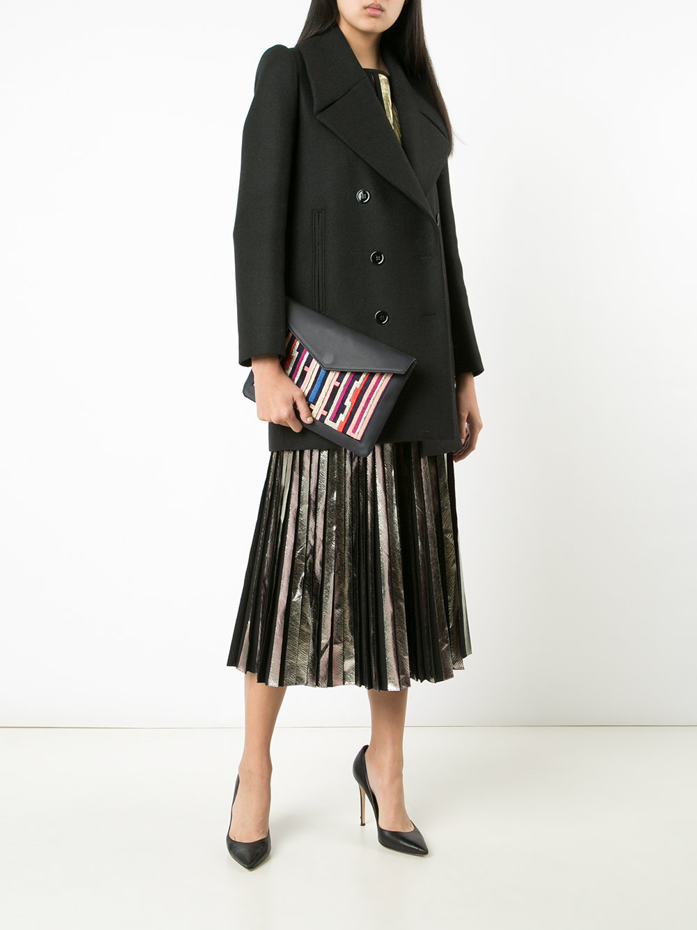 embroidered envelope clutch