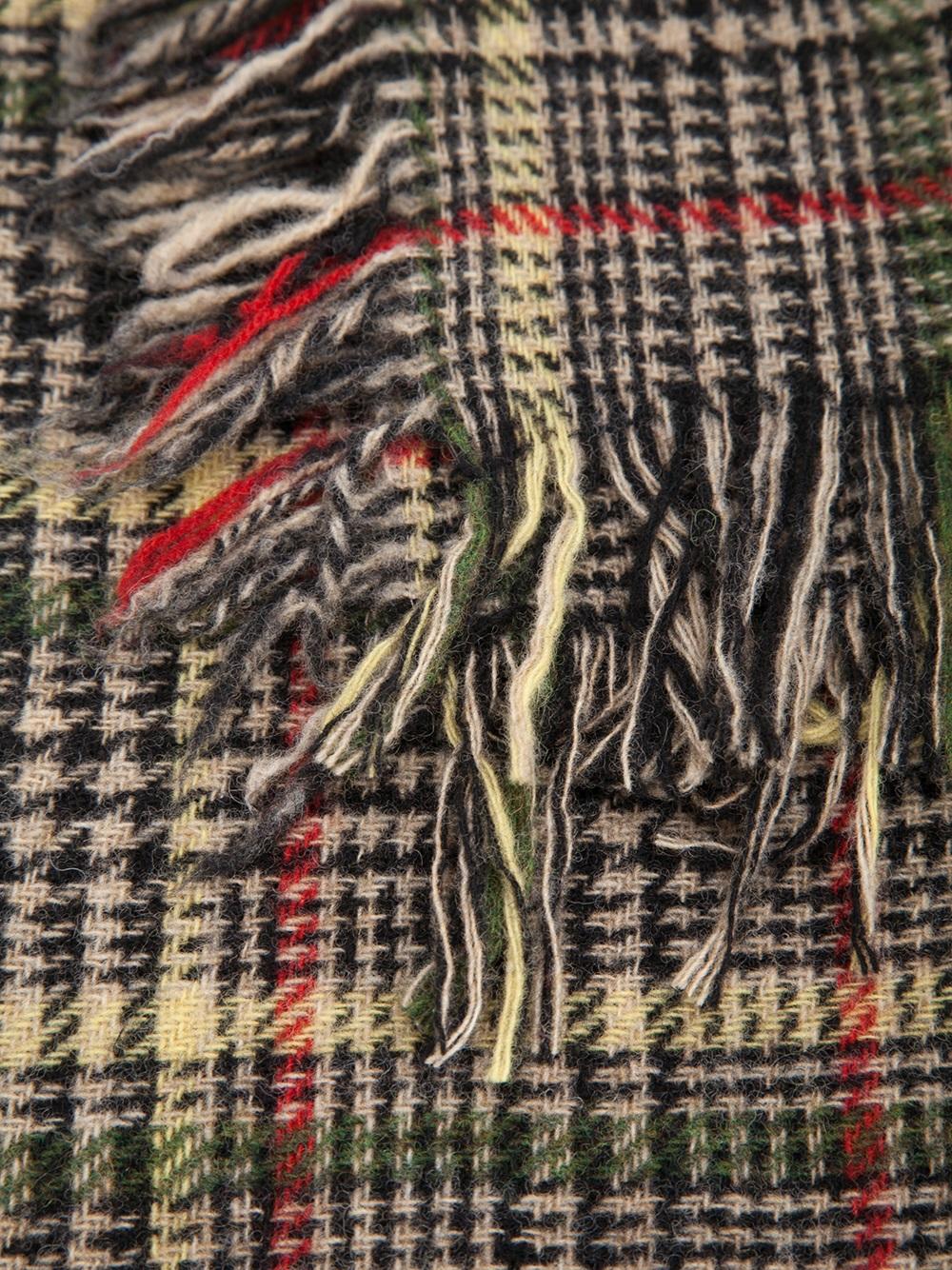 long frayed houndstooth scarf