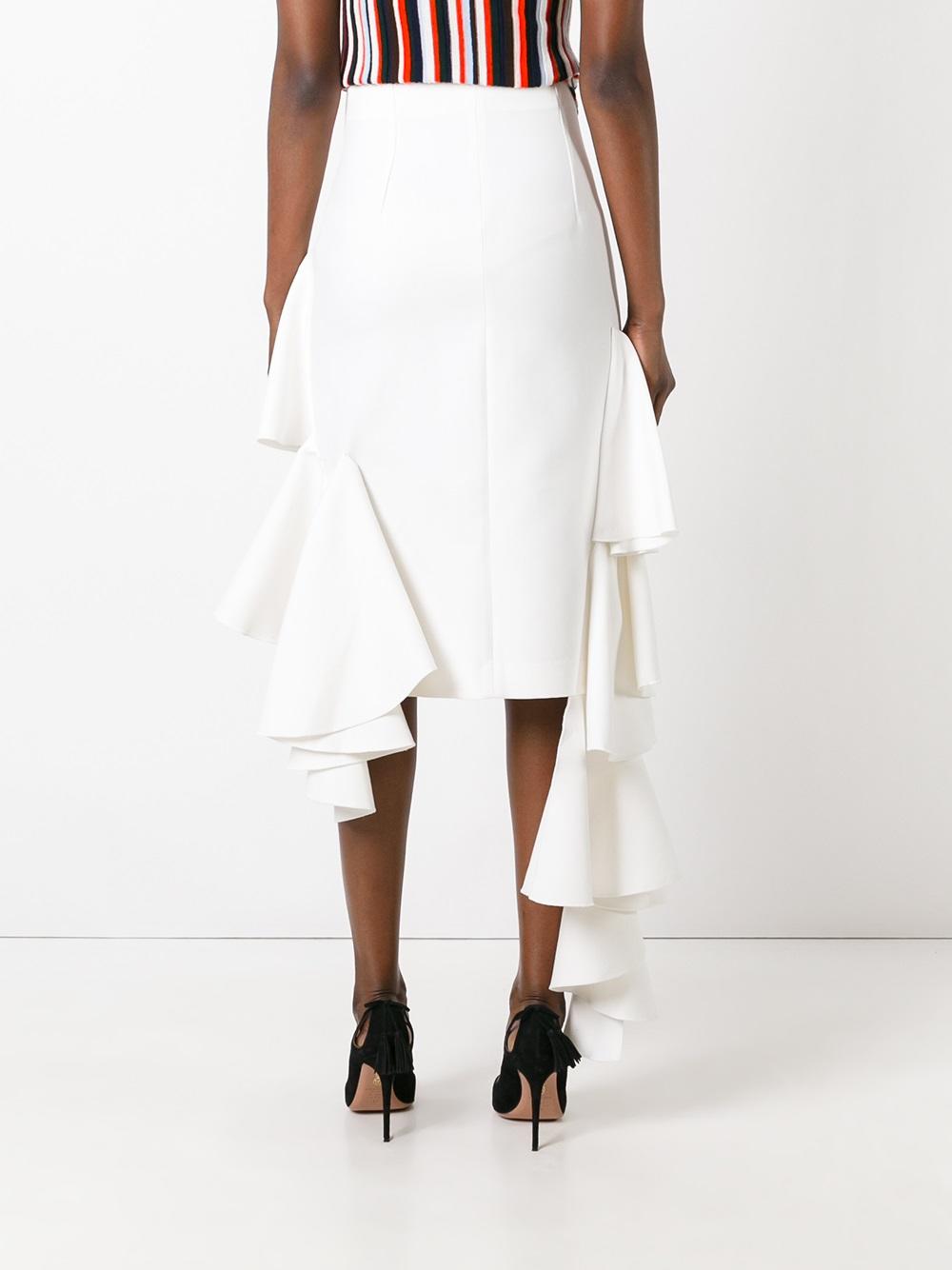 asymmetric ruffle skirt