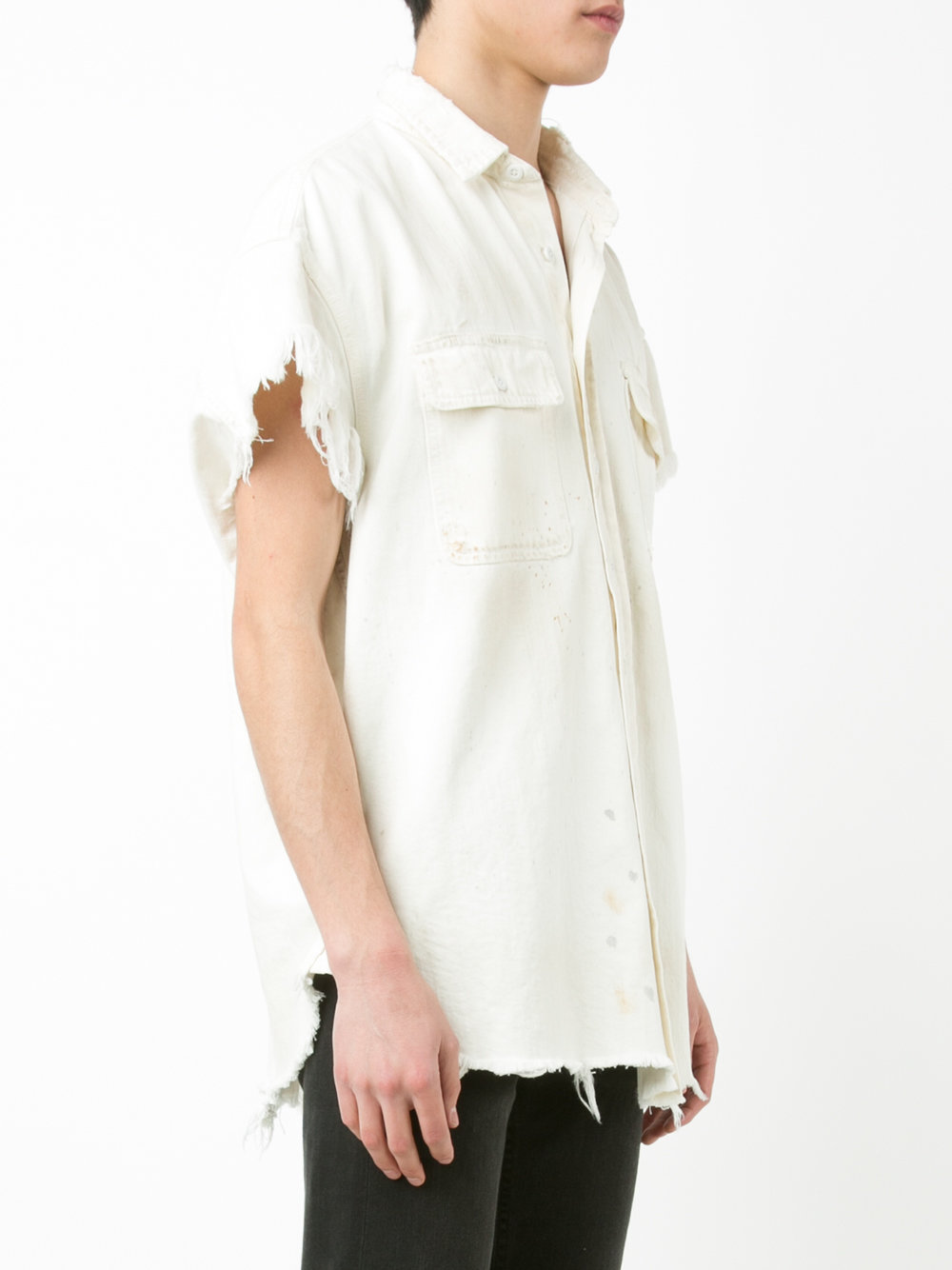 frayed denim shirt 