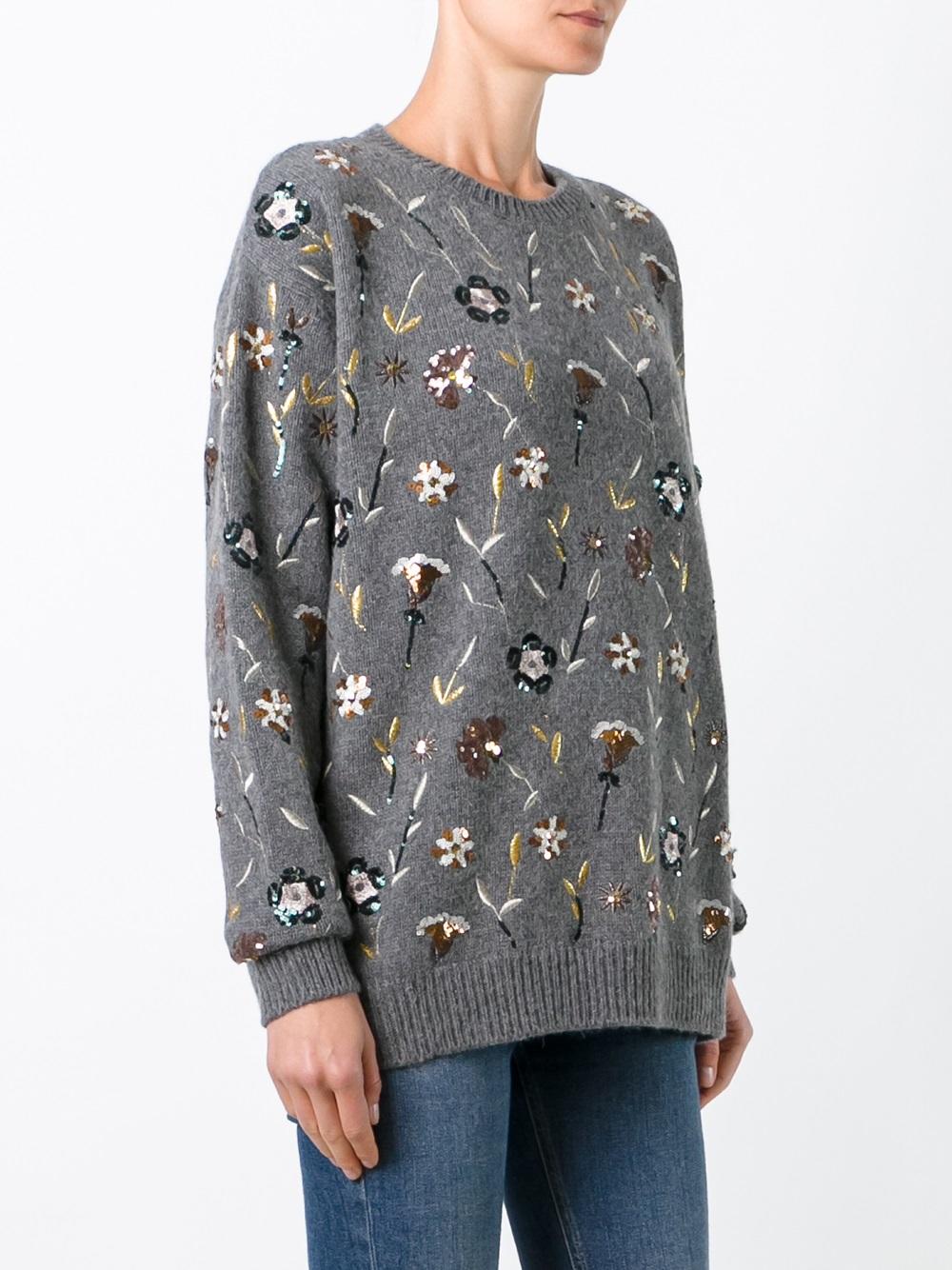 embellished floral jumper 