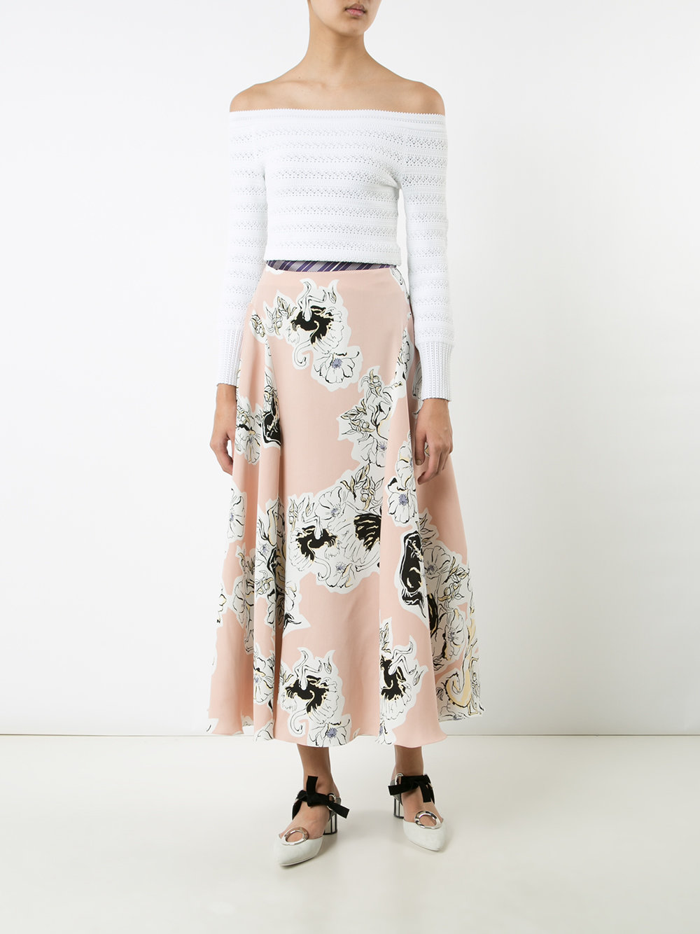 floral pleated skirt