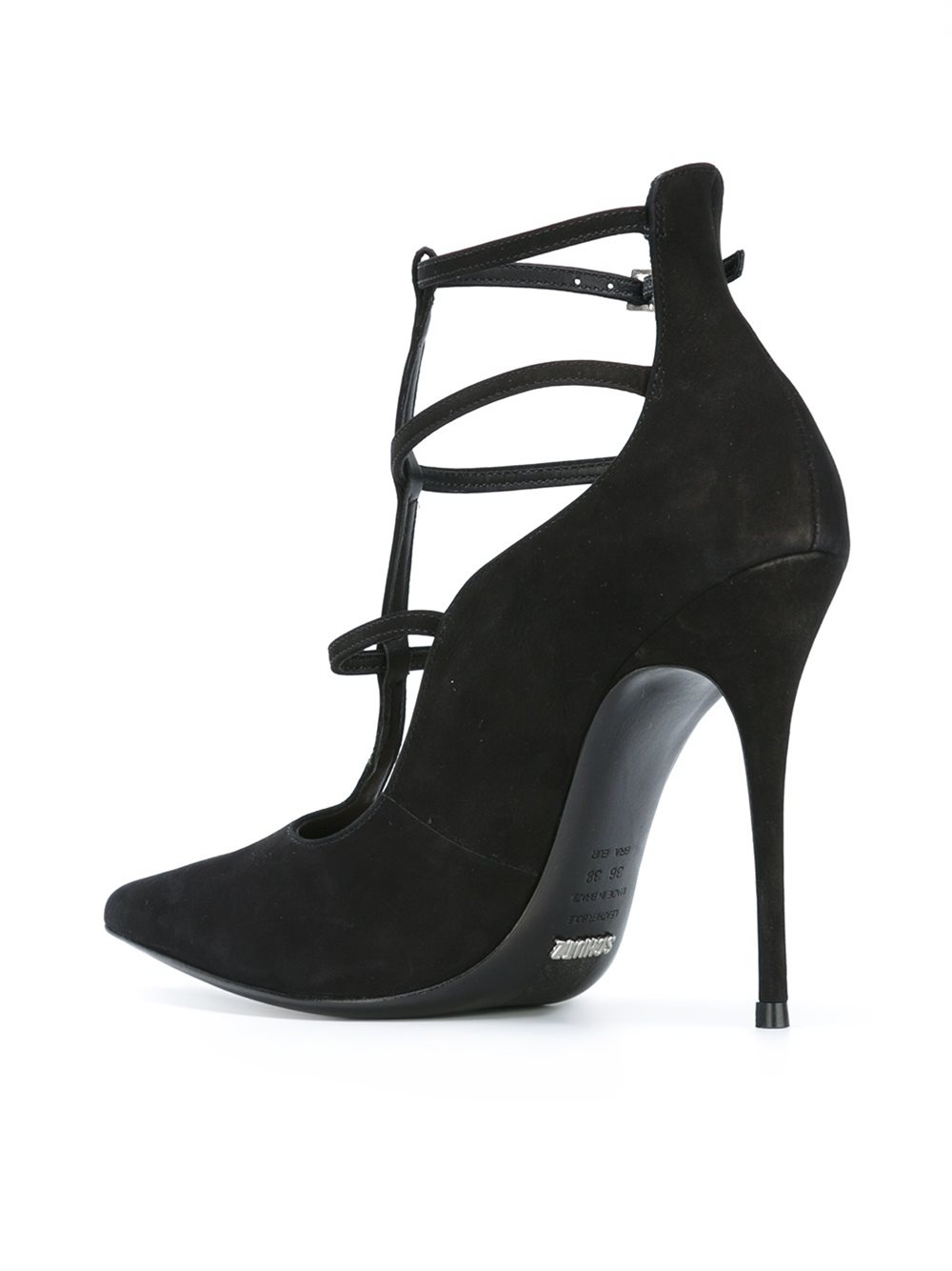 pointed toe buckle pumps