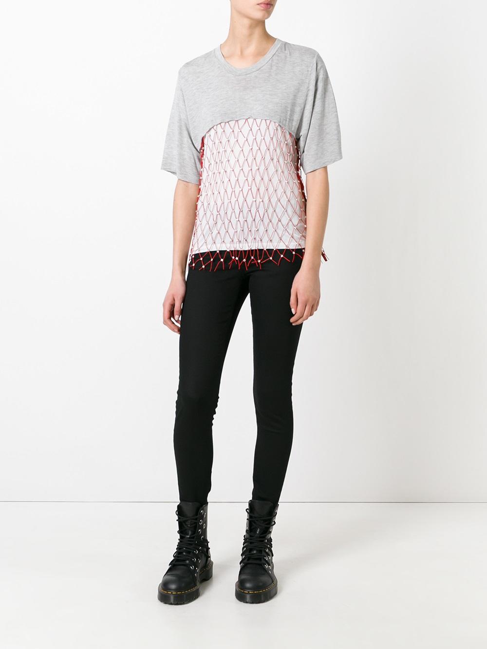 mesh panel T-shirt 