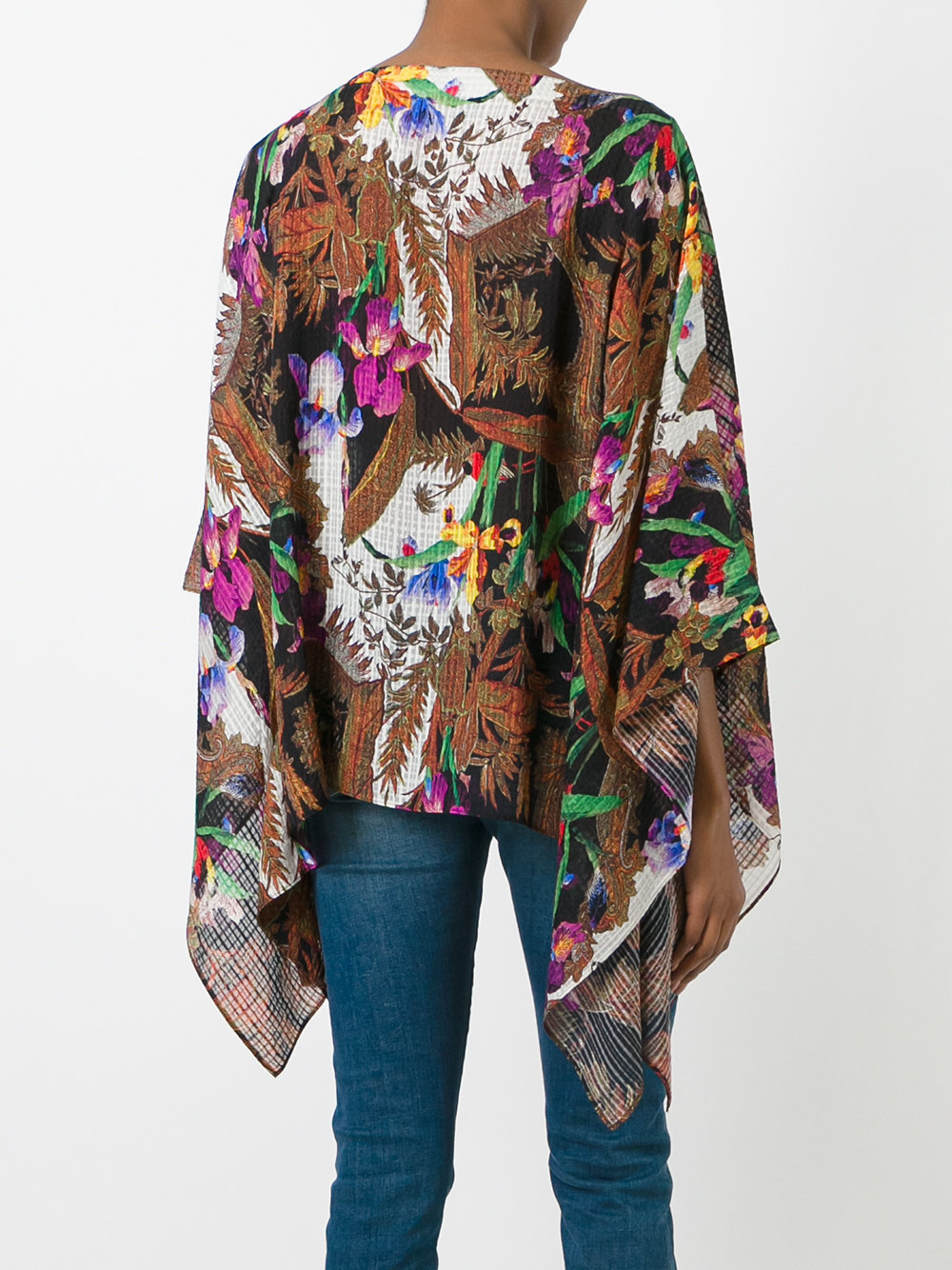 floral print flared blouse
