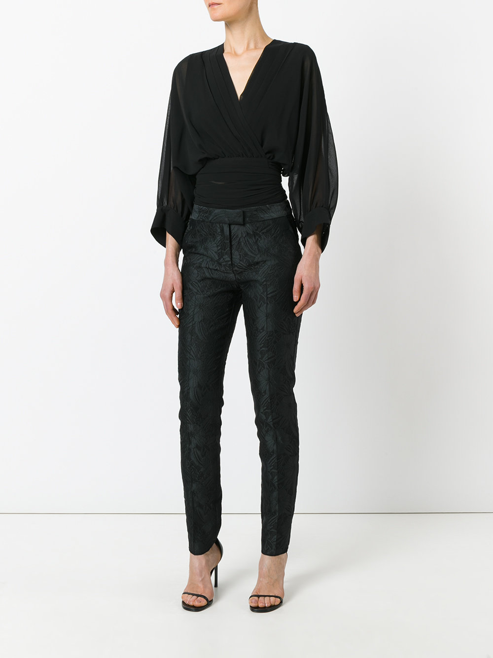 tapered jacquard trousers