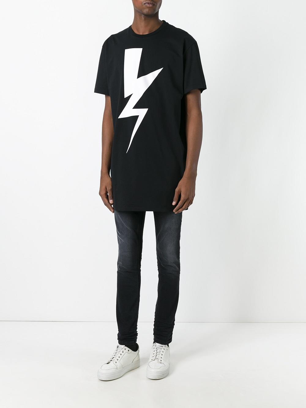 lightning bolt print T-shirt