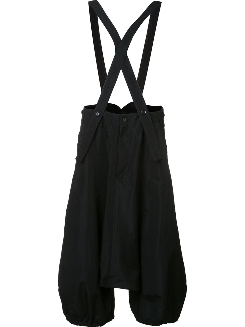 wide leg suspender trousers