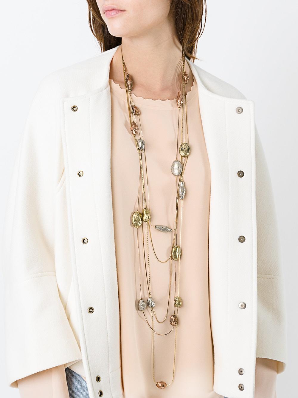 layered long necklace