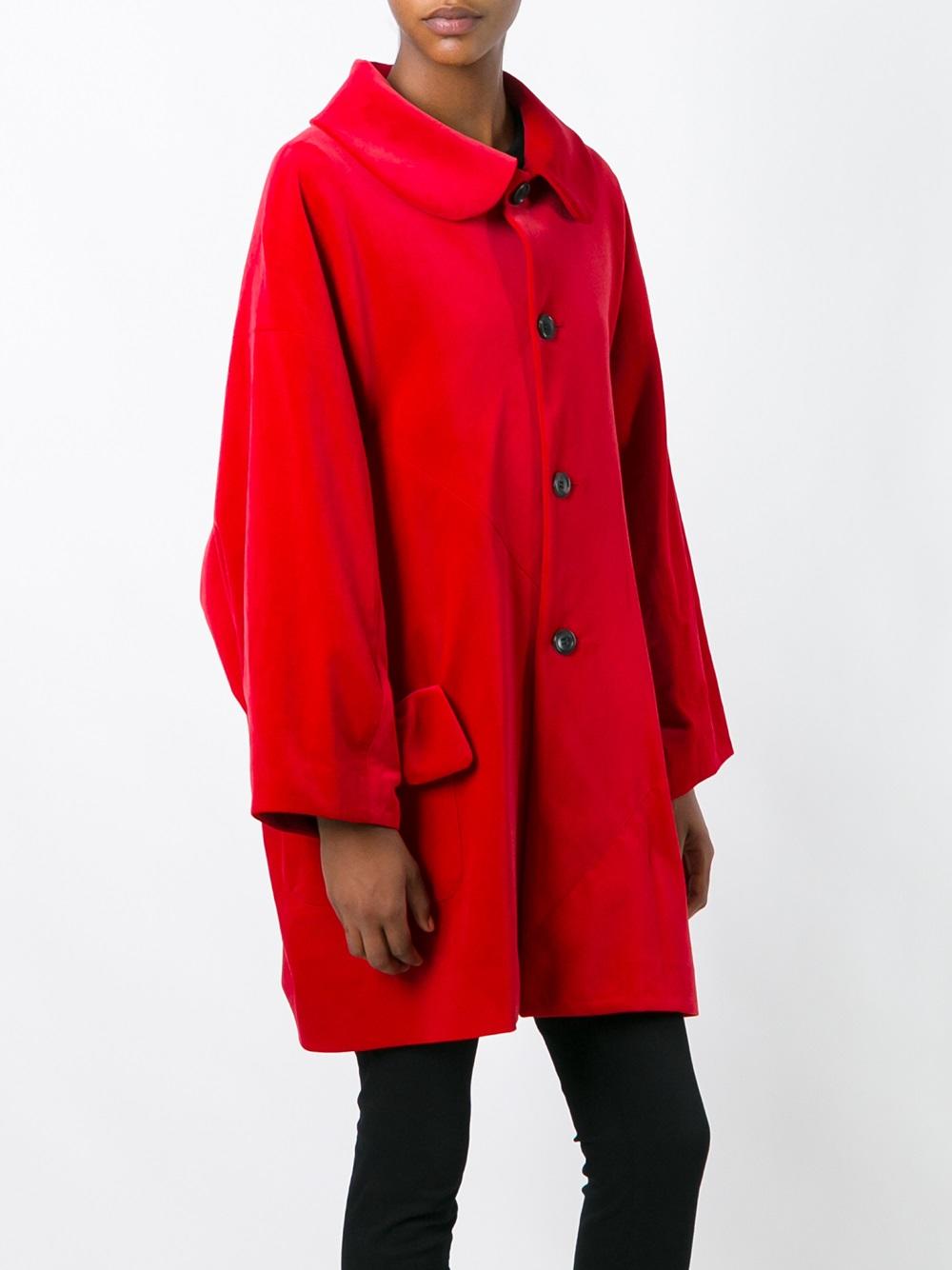 buttoned mid coat