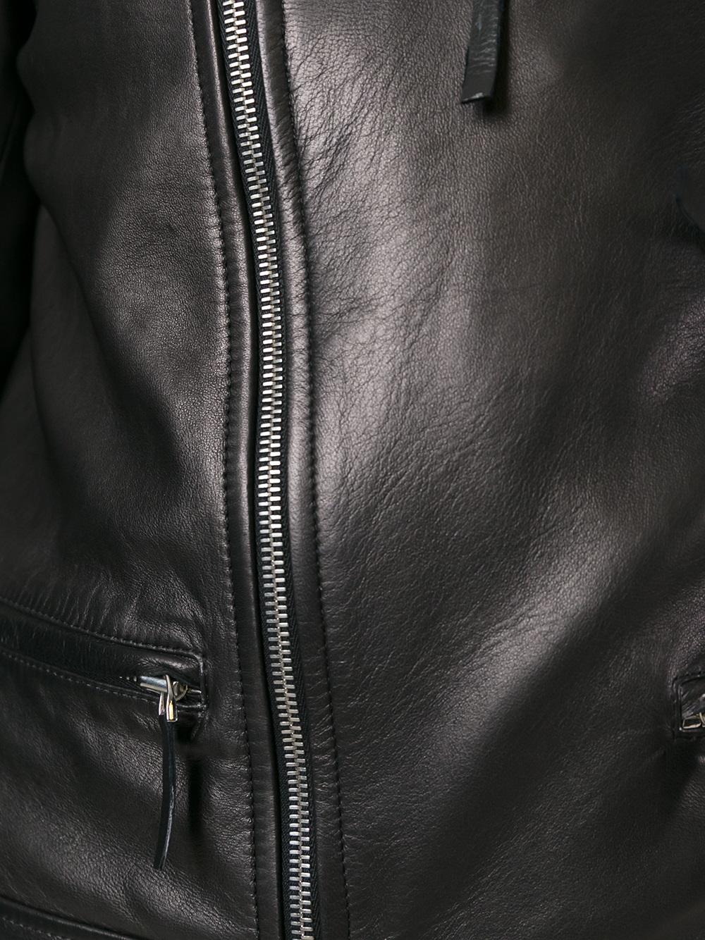 piercing detail biker jacket