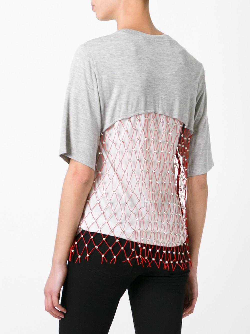 mesh panel T-shirt 