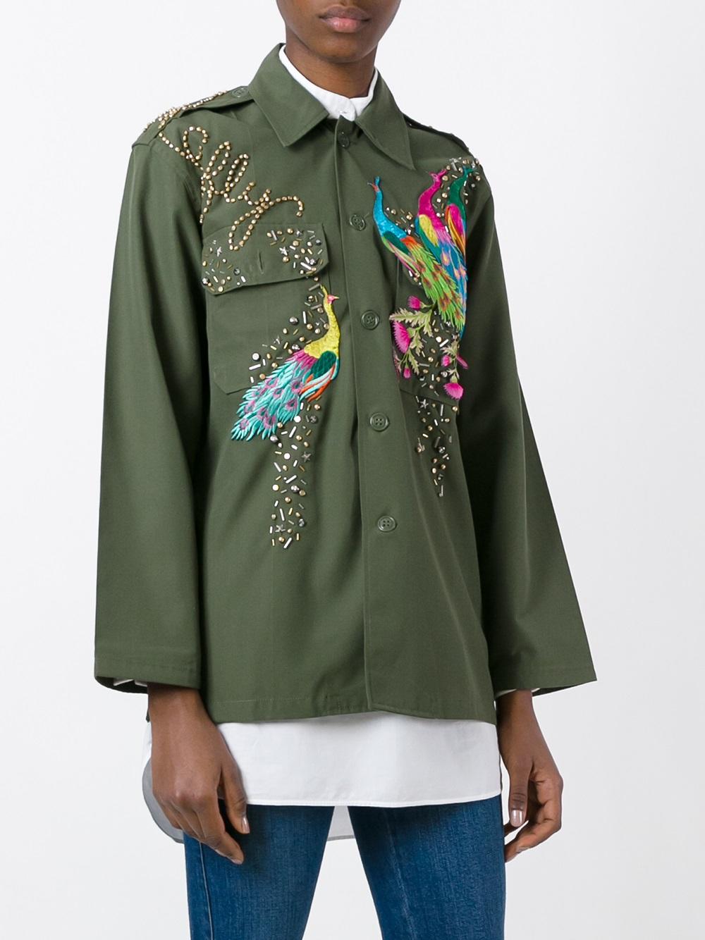 peacock embroidered jacket