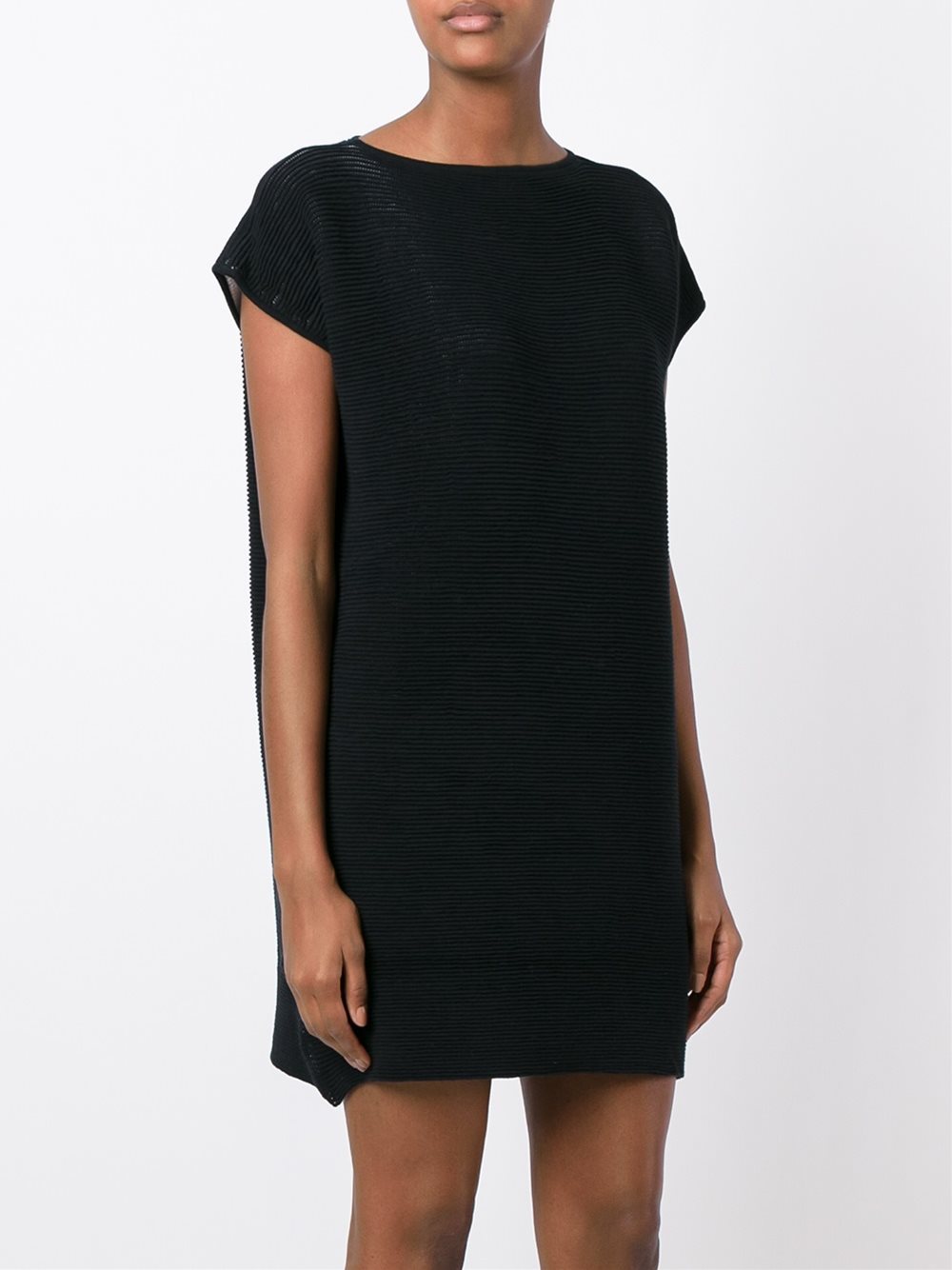 boxy ribbed-knit dress 