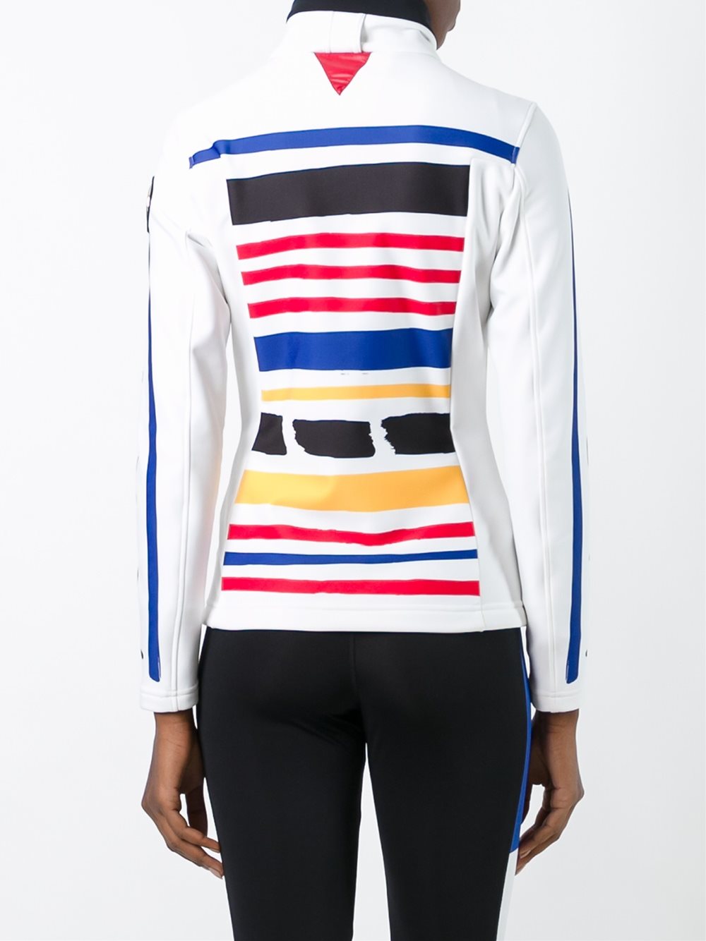 striped fitted puffer jacket