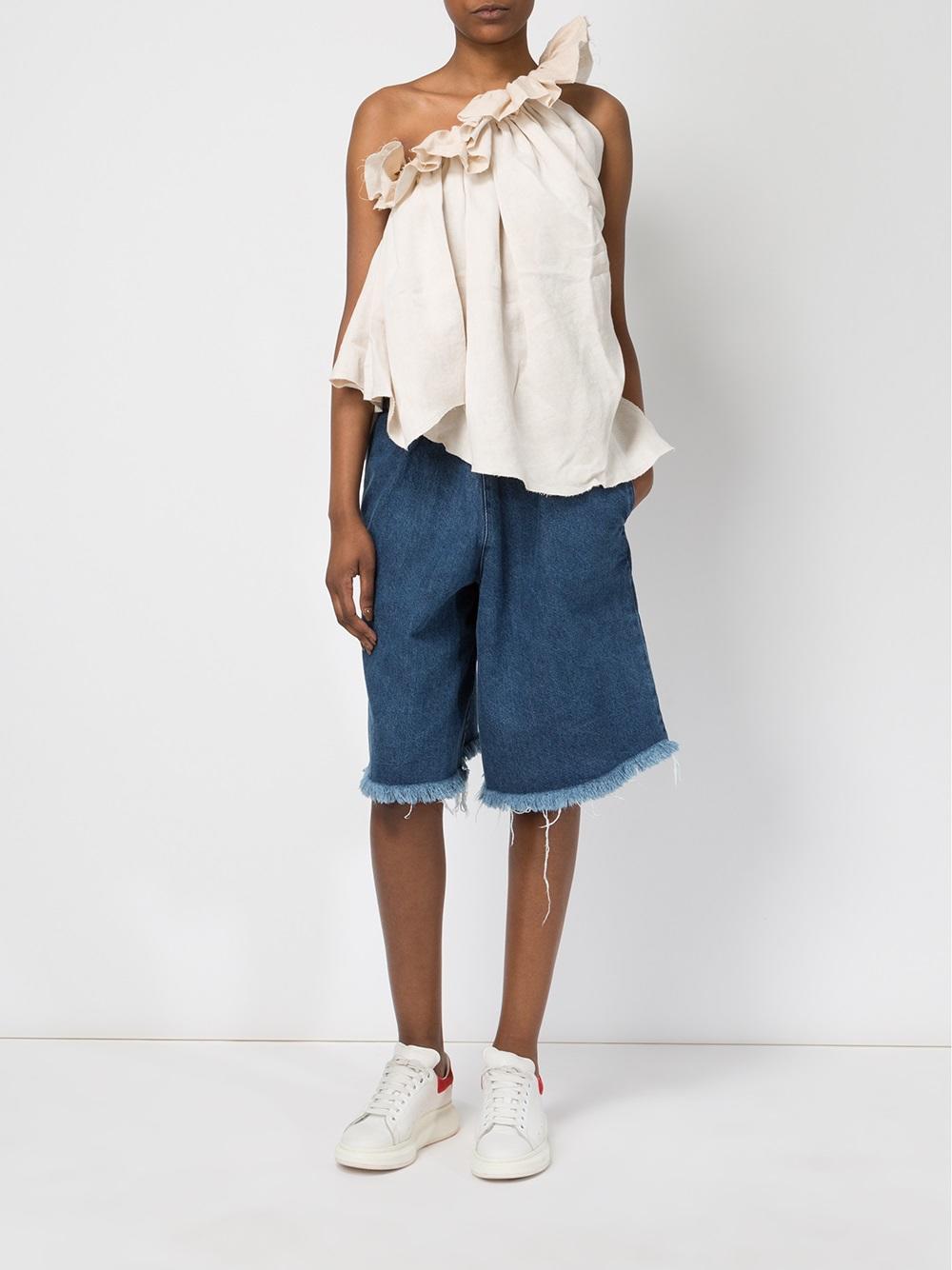 raw hem denim shorts