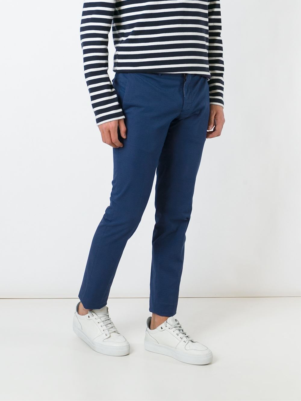 pleated skinny chinos