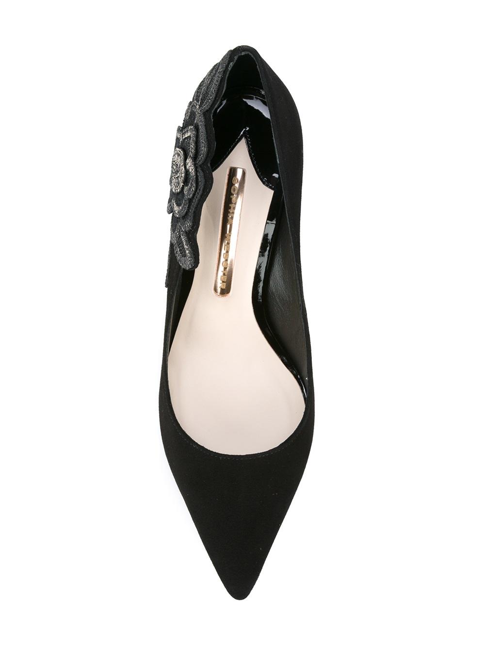 embroidered rose pumps