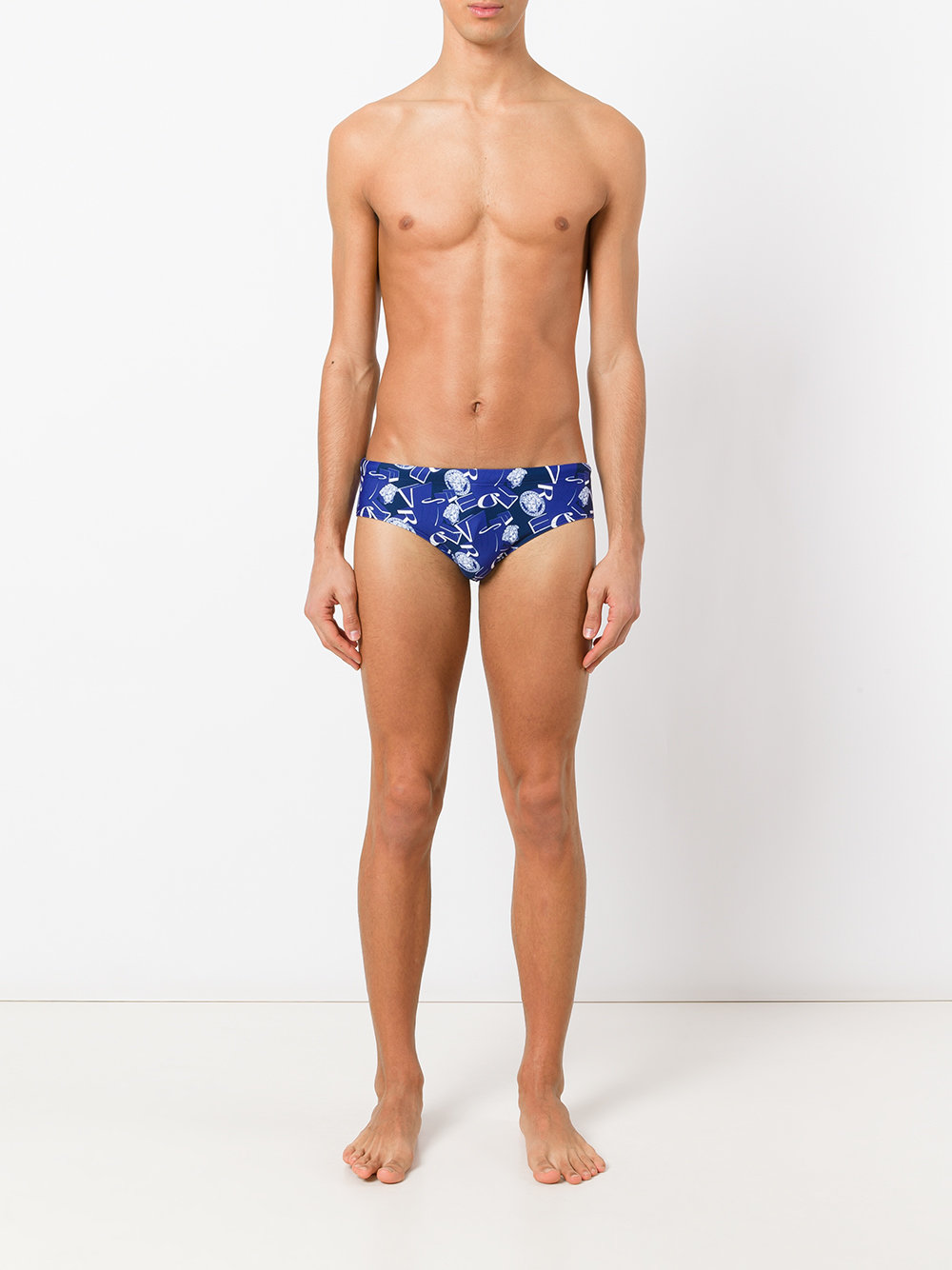 Graphic Versace logo swim briefs