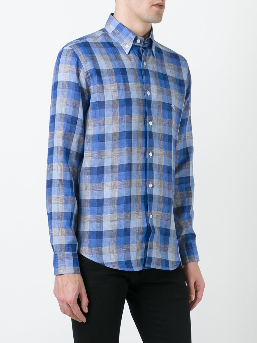 checked button-down shirt