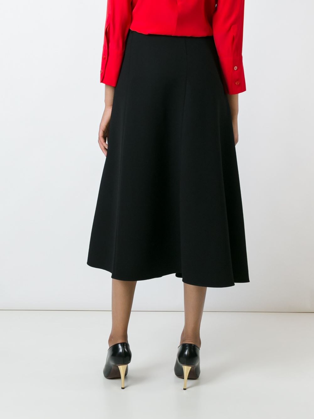 flared midi skirt