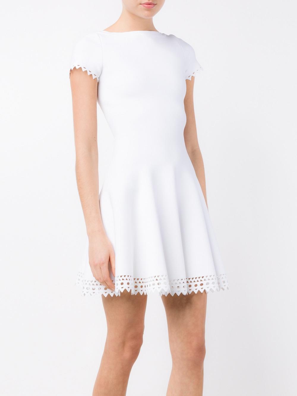 laser-cut cap sleeve dress