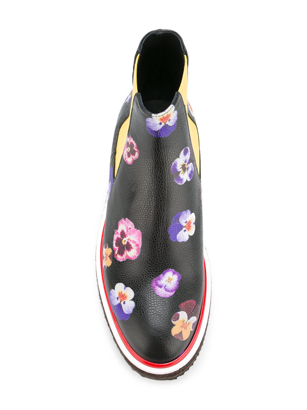 pansy print ankle boots