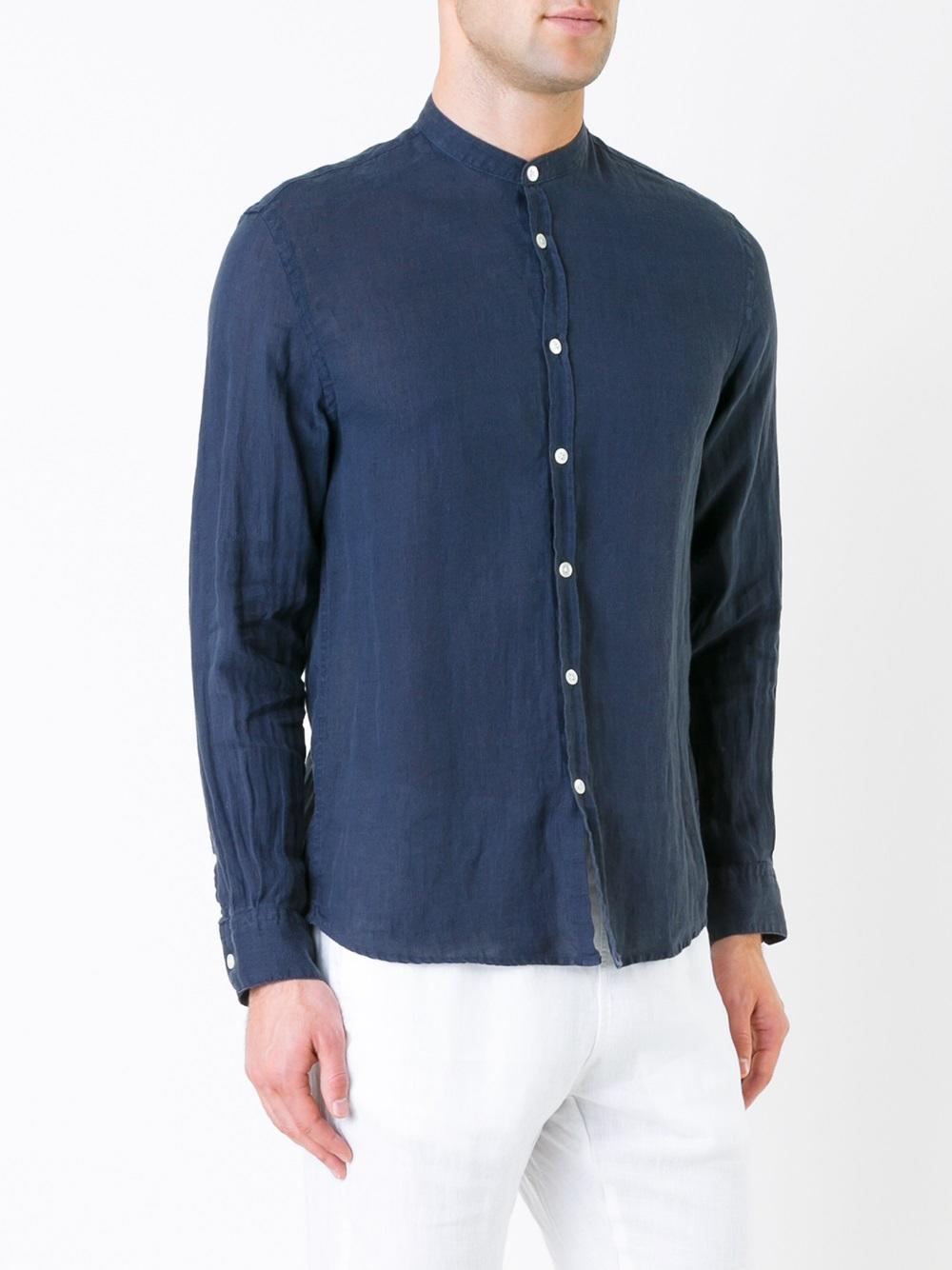 band collar shirt