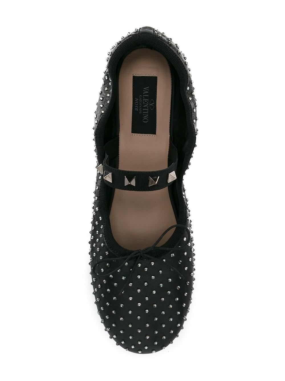 Valentino Garavani embellished Rockstud Ballerinas